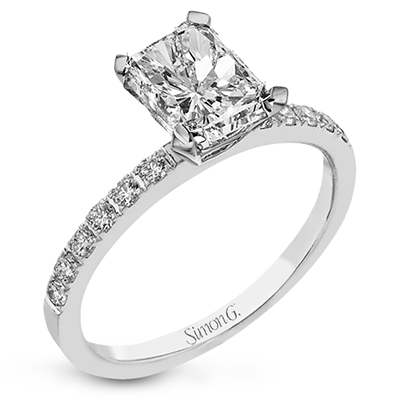 Emerald - cut Engagement Ring & Matching Wedding Band in 18k Gold with Diamonds - Simon G. Jewelry