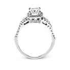 Emerald - Cut Halo Engagement Ring In 18k Gold With Diamonds - Simon G. Jewelry