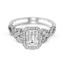 Emerald - Cut Halo Engagement Ring In 18k Gold With Diamonds - Simon G. Jewelry