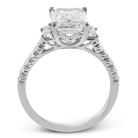 Emerald - cut Three - stone Engagement Ring in 18k Gold with Diamonds - Simon G. Jewelry