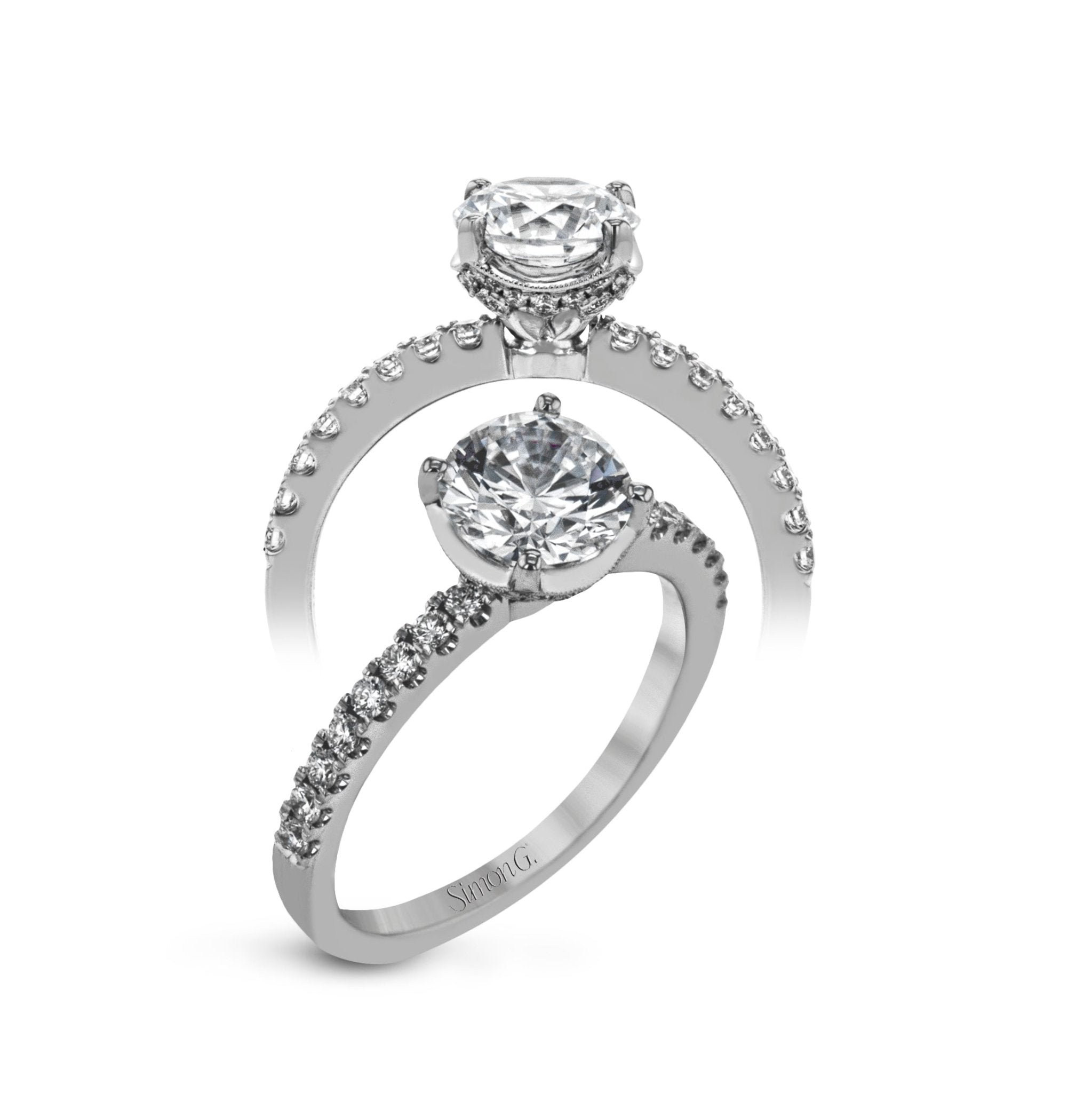 Engagement Ring in 18k Gold with Diamonds - Simon G. Jewelry