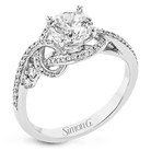Engagement Ring in 18k Gold with Diamonds - Simon G. Jewelry