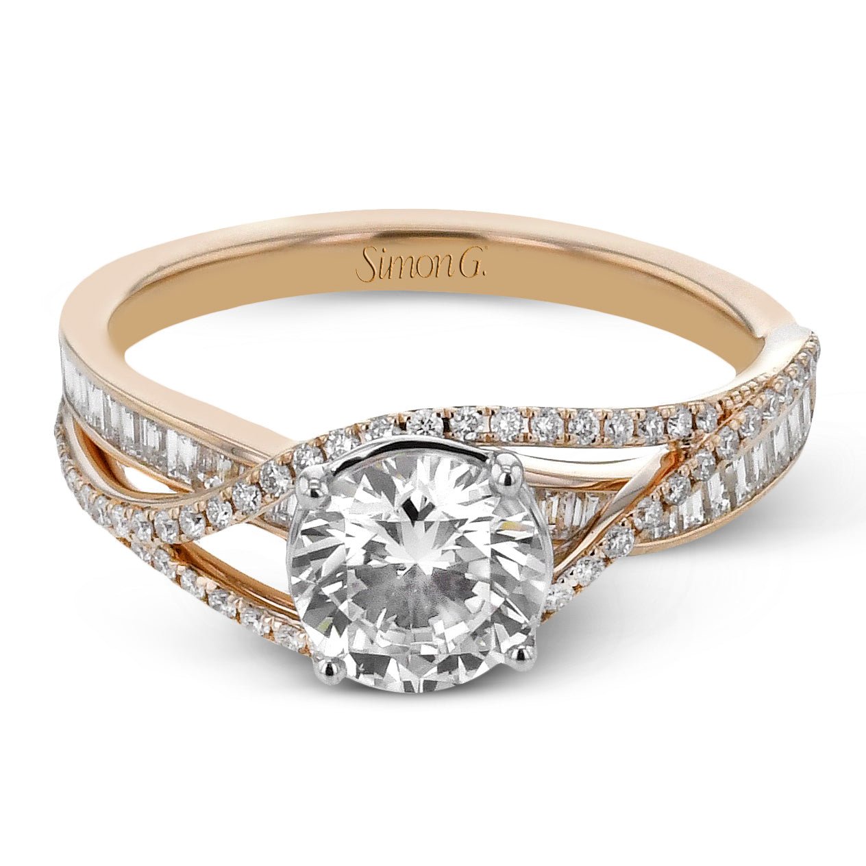 Engagement Ring in 18K Gold with Diamonds - Simon G. Jewelry