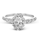 Halo Engagement Ring in 18K Gold with Diamonds - Simon G. Jewelry