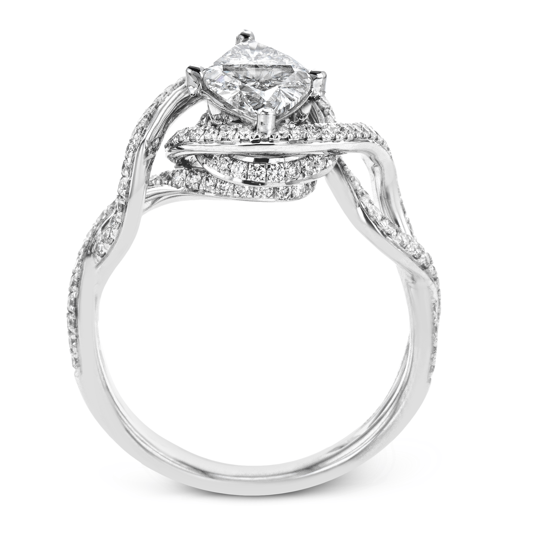 Marquise - Cut Criss - Cross Engagement Ring In 18k Gold With Diamonds - Simon G. Jewelry