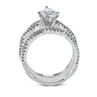 Marquise - cut Criss - cross Engagement Ring & Matching Wedding Band in 18k Gold with Diamonds - Simon G. Jewelry