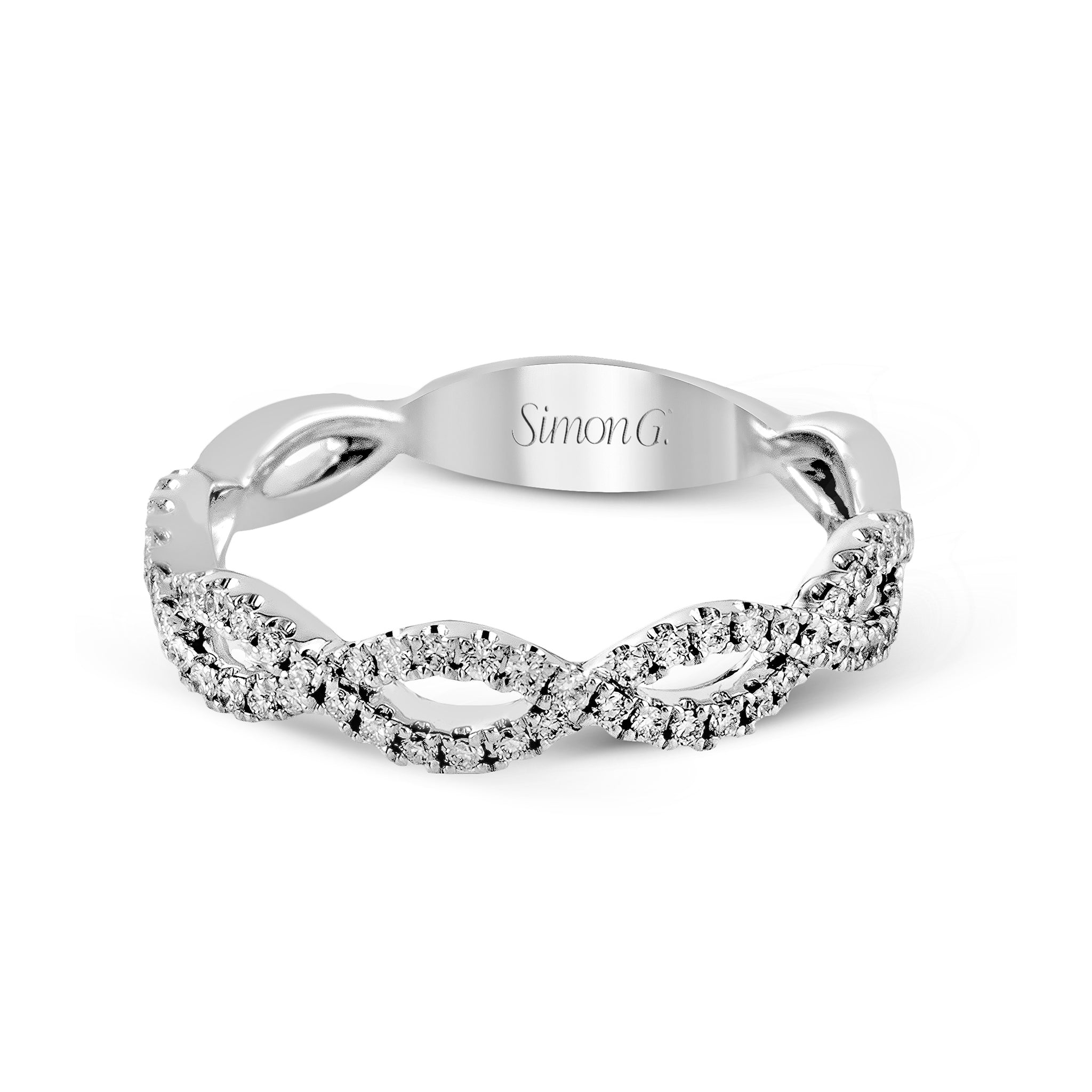 Marquise - cut Criss - cross Engagement Ring & Matching Wedding Band in 18k Gold with Diamonds - Simon G. Jewelry