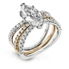 Marquise - cut Engagement Ring & Matching Wedding Band in 18k Gold with Diamonds - Simon G. Jewelry