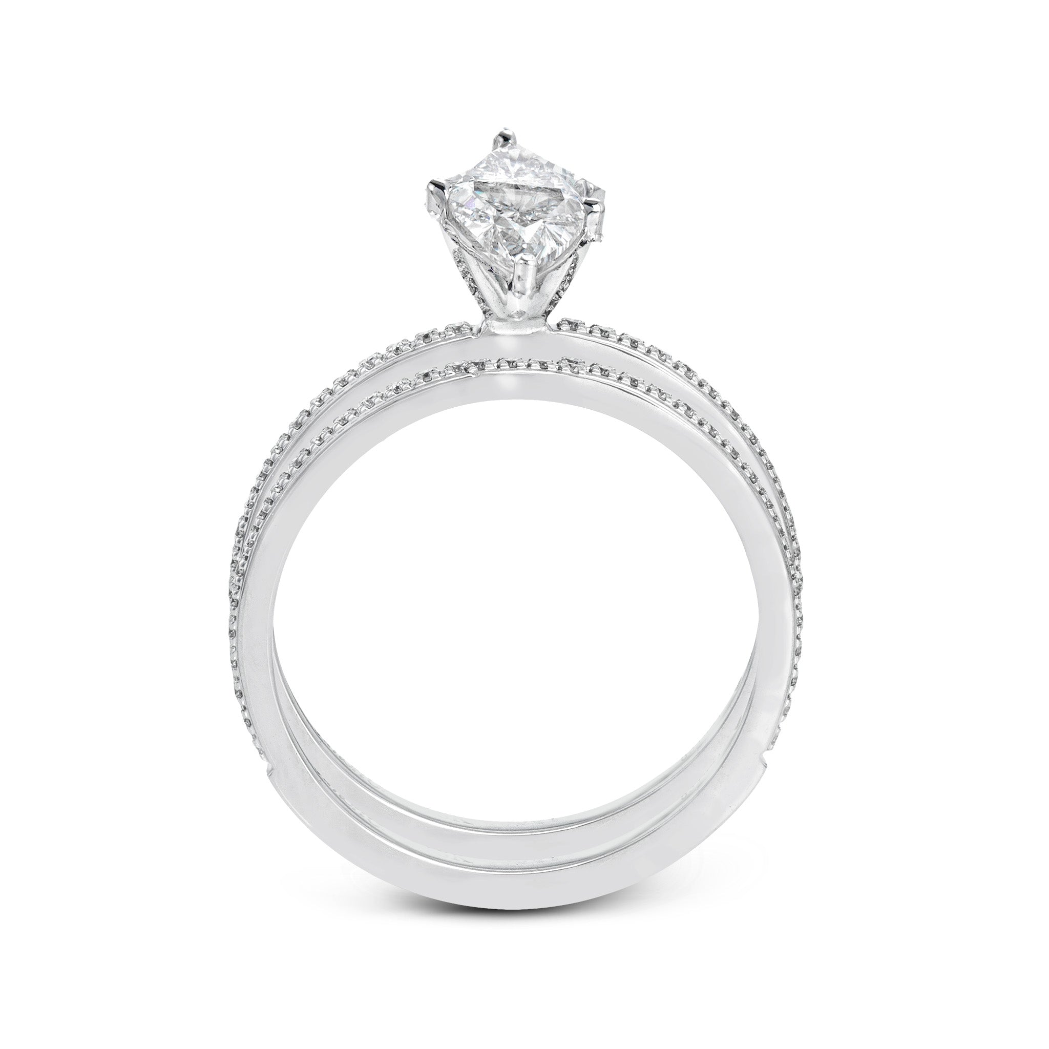 Marquise - cut Engagement Ring & Matching Wedding Band in 18k Gold with Diamonds - Simon G. Jewelry