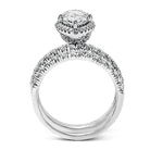 Marquise - cut Halo Engagement Ring & Matching Wedding Band in 18k Gold with Diamonds - Simon G. Jewelry