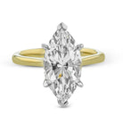 Marquise - cut Hidden Halo Engagement Ring in 18k Gold with Diamonds - Simon G. Jewelry