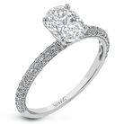 Oval - cut Criss - cross Engagement Ring & Matching Wedding Band in 18k Gold with Diamonds - Simon G. Jewelry