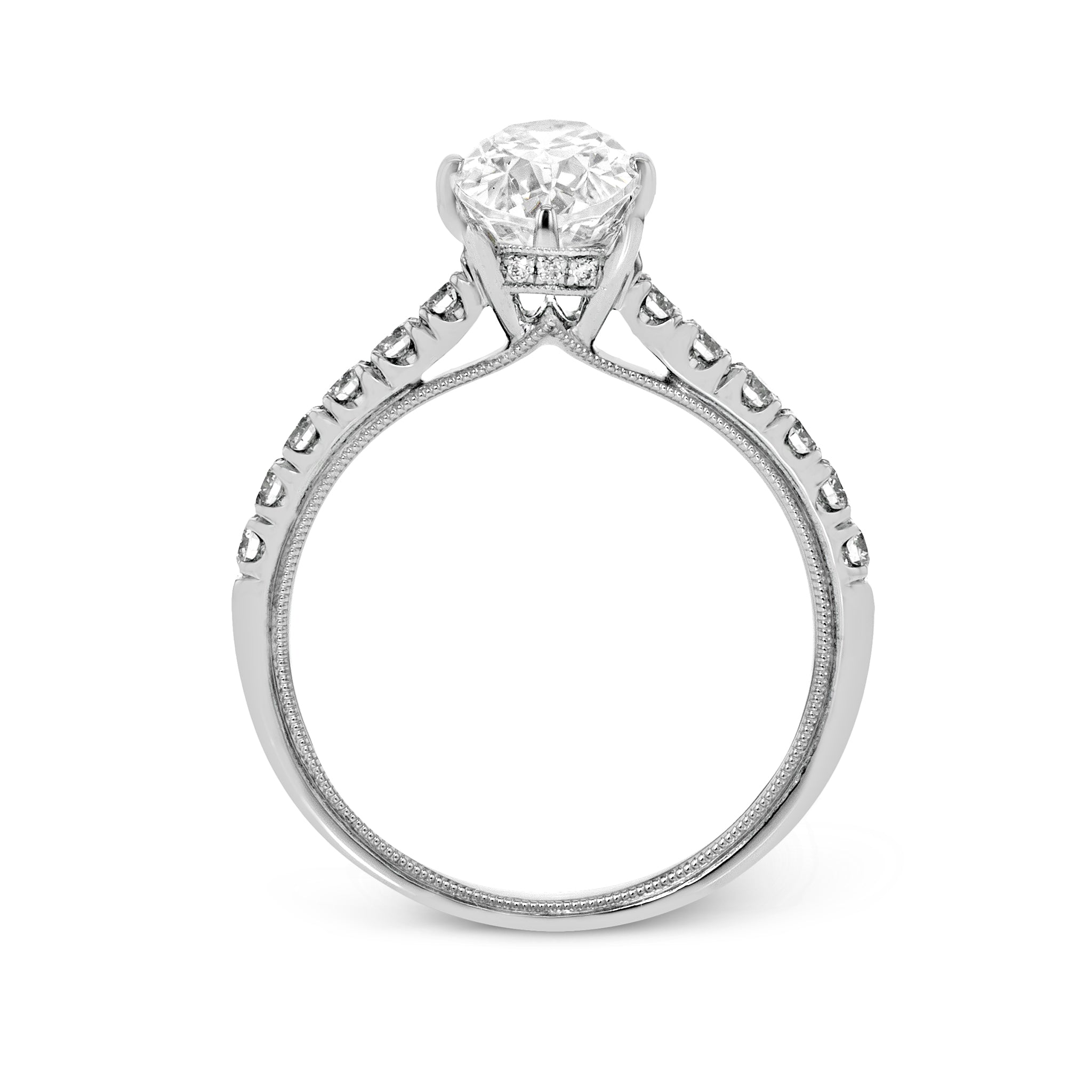 Oval - Cut Engagement Ring In 18k Gold With Diamonds - Simon G. Jewelry