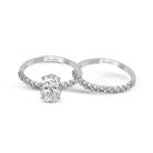 Oval - cut Engagement Ring & Matching Wedding Band in 18k Gold with Diamonds - Simon G. Jewelry