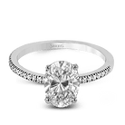 Oval - cut Engagement Ring & Matching Wedding Band in 18k Gold with Diamonds - Simon G. Jewelry