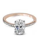 Oval - cut Engagement Ring & Matching Wedding Band in 18k Gold with Diamonds - Simon G. Jewelry