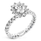Oval - Cut Flower Halo Engagement Ring In 18k Gold With Diamonds - Simon G. Jewelry