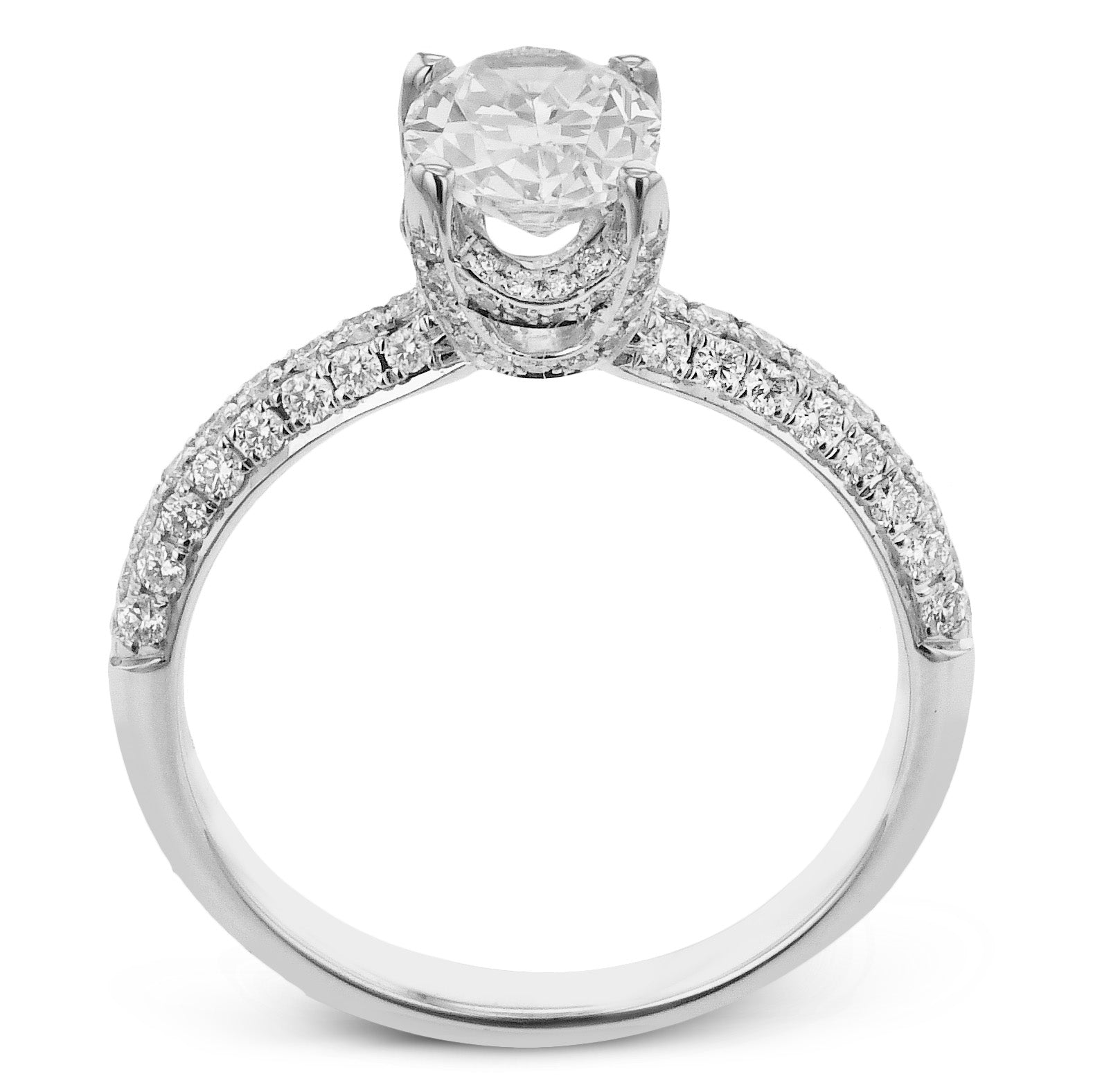 Oval - Cut Halo Engagement Ring In 18k Gold With Diamonds - Simon G. Jewelry