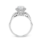 Oval - Cut Halo Engagement Ring In 18k Gold With Diamonds - Simon G. Jewelry