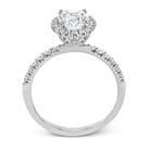 Oval - cut Halo Engagement Ring & Matching Wedding Band in 18K Gold with Diamonds - Simon G. Jewelry