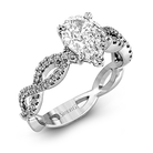 Pear - cut Criss - cross Engagement Ring & Matching Wedding Band in 18k Gold with Diamonds - Simon G. Jewelry