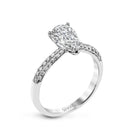 Pear - cut Engagement Ring & Matching Wedding Band in 18k Gold with Diamonds - Simon G. Jewelry