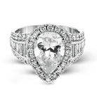 Pear - Cut Halo Engagement Ring In 18k Gold With Diamonds - Simon G. Jewelry