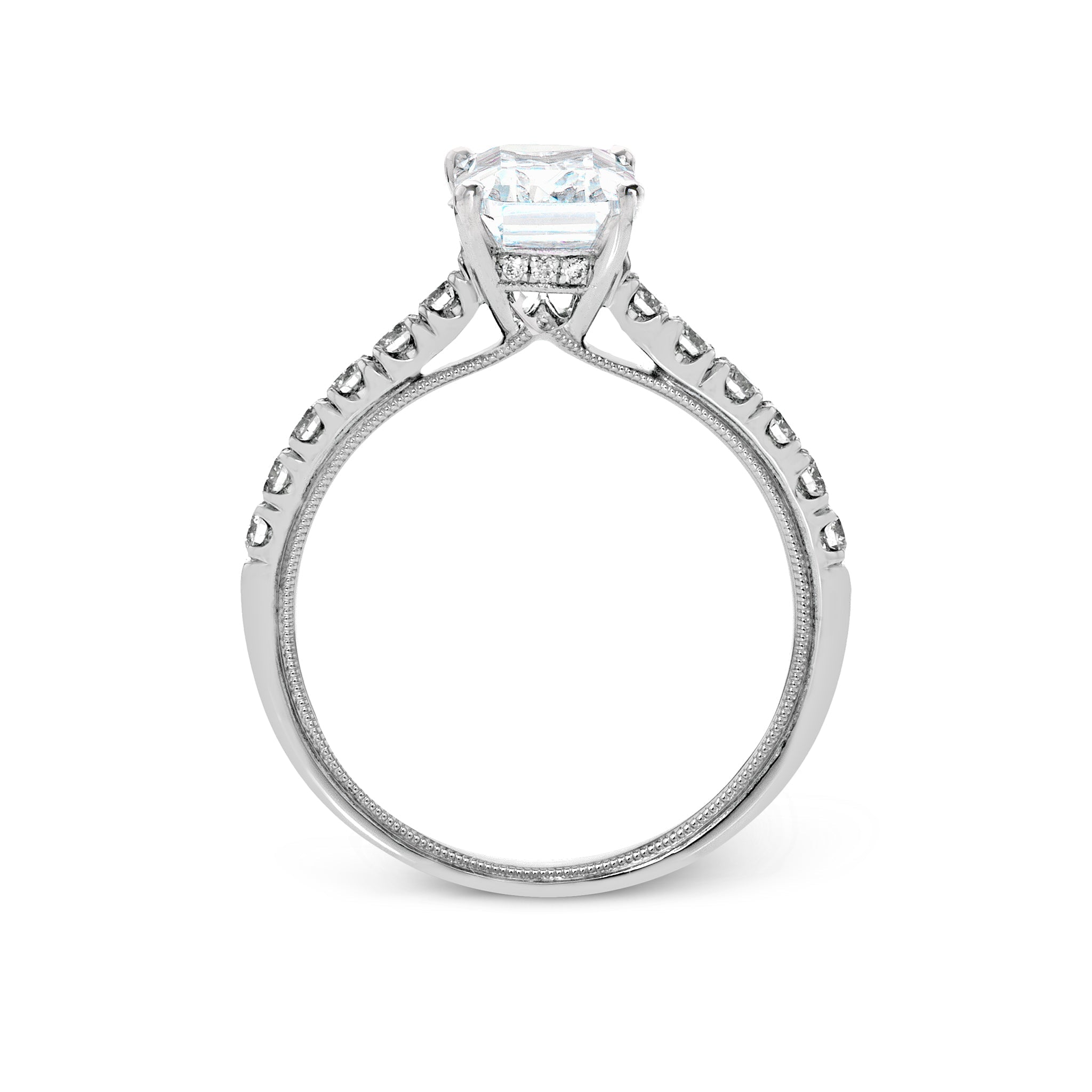 Princess - Cut Engagement Ring In 18k Gold With Diamonds - Simon G. Jewelry