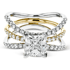 Princess - cut Engagement Ring & Matching Wedding Band in 18k Gold with Diamonds - Simon G. Jewelry