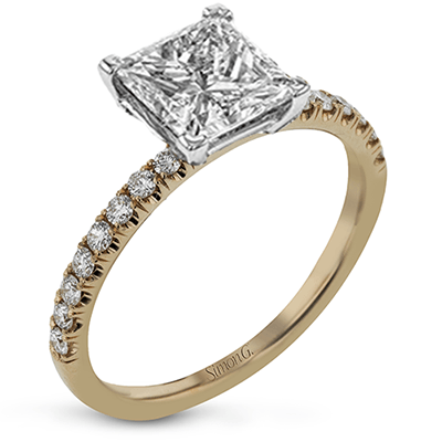 Princess - cut Engagement Ring & Matching Wedding Band in 18k Gold with Diamonds - Simon G. Jewelry