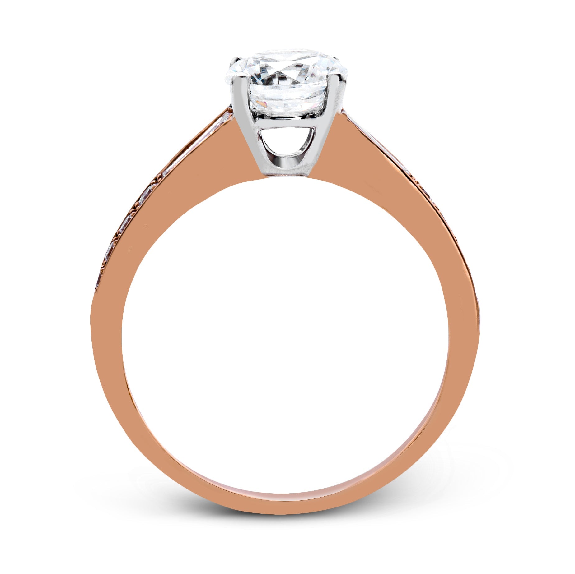 Round - cut Engagement Ring 18k Gold with Diamonds - Simon G. Jewelry