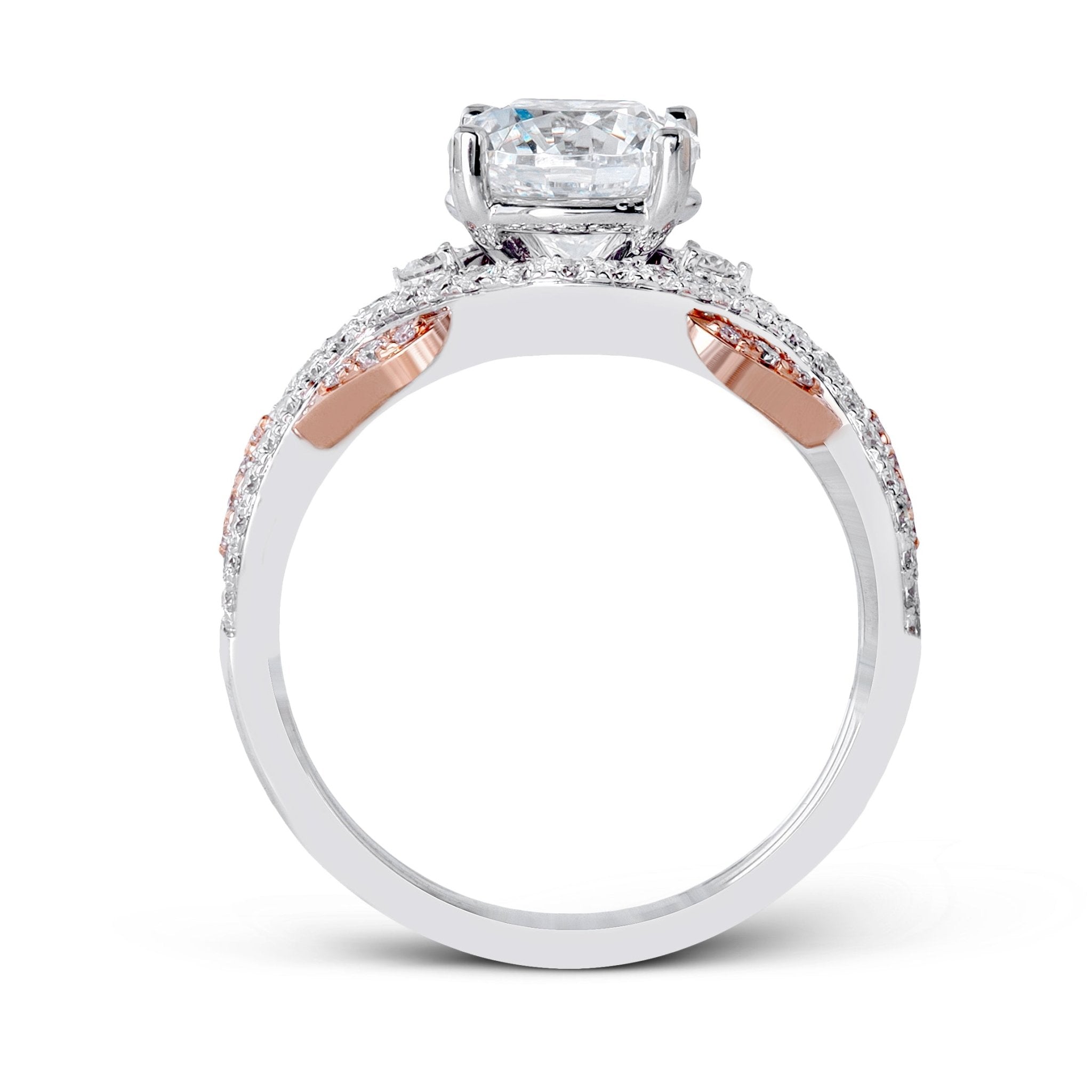 Round - cut Engagement Ring in 18k Gold with Diamonds - Simon G. Jewelry
