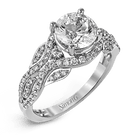 Round - cut Engagement Ring in 18k Gold with Diamonds - Simon G. Jewelry