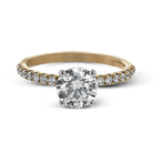 Round - Cut Engagement Ring In 18k Gold With Diamonds - Simon G. Jewelry