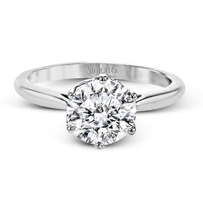 Round - Cut Engagement Ring In 18k Gold With Diamonds - Simon G. Jewelry