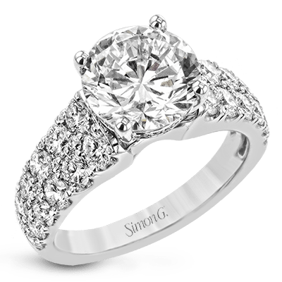 Round - Cut Engagement Ring In 18k Gold With Diamonds - Simon G. Jewelry