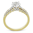 Round - cut Engagement Ring in 18k Gold with Diamonds - Simon G. Jewelry