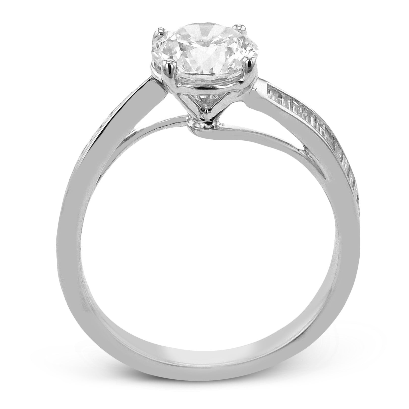 Round - Cut Engagement Ring In 18k Gold With Diamonds - Simon G. Jewelry