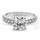 Round - cut Engagement Ring in 18k Gold with Diamonds - Simon G. Jewelry
