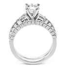 Round - cut Engagement Ring & Matching Wedding Band in 18k Gold with Diamonds - Simon G. Jewelry