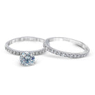 Round - cut Engagement Ring & Matching Wedding Band in 18k Gold with Diamonds - Simon G. Jewelry