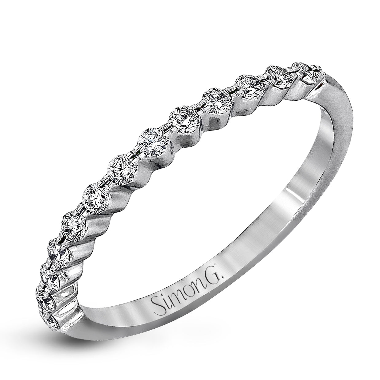 Round - cut Engagement Ring & Matching Wedding Band in 18k Gold with Diamonds - Simon G. Jewelry