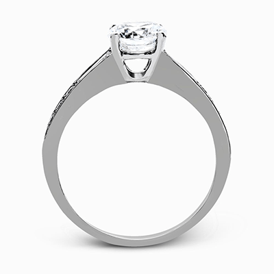 Round - cut Engagement Ring & Matching Wedding Band in 18k Gold with Diamonds - Simon G. Jewelry