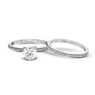 Round - cut Engagement Ring & Matching Wedding Band in 18k Gold with Diamonds - Simon G. Jewelry