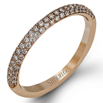 Round - cut Engagement Ring & Matching Wedding Band in 18K Gold with Diamonds - Simon G. Jewelry
