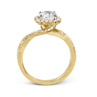 Round - cut Halo Criss - cross Engagement Ring in 18k Gold with Diamonds - Simon G. Jewelry