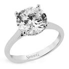 Round - cut Hidden Halo Engagement Ring in 18k Gold with Diamonds - Simon G. Jewelry