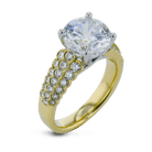 Round - cut Micro - bezel Engagement Ring in 18k Gold with Diamonds - Simon G. Jewelry