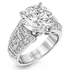 Round - cut Simon - set Engagement Ring in 18k Gold with Diamonds - Simon G. Jewelry