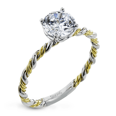 Twist Wedding Set Rings in 18K gold - Simon G. Jewelry